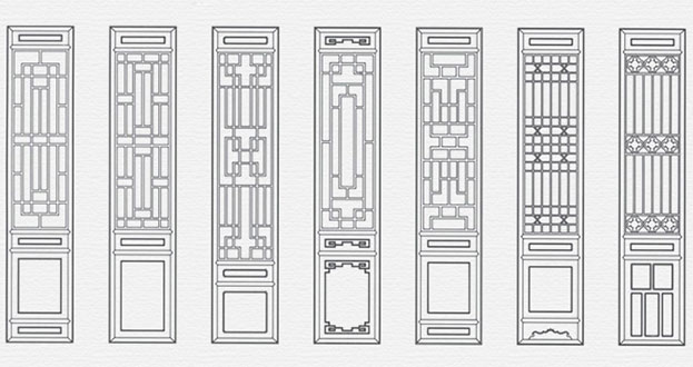 道孚常用中式仿古花窗图案隔断设计图